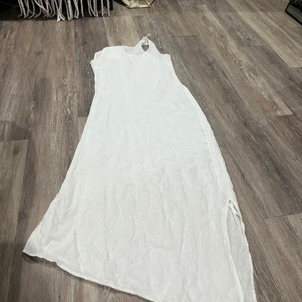 Valentina Naldi Linen White Asymmetrical Dress Small - Picture 3 of 11